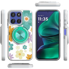 For Moto G Stylus 2025 Case Printed Design with Bling 360 Stand + Tempered Glass