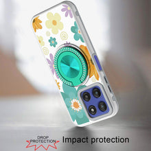 For Moto G Stylus 2025 Case Printed Design with Bling 360 Stand + Tempered Glass