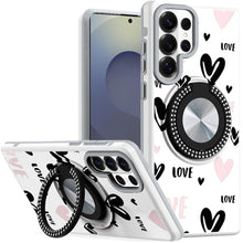 For Samsung S26 Ultra Case Printed Design with Bling 360 Stand + Tempered Glass