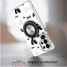 For Samsung S26 Ultra Case Printed Design with Bling 360 Stand + Tempered Glass