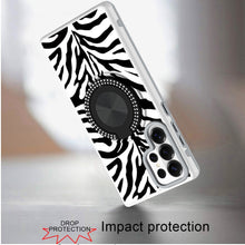 For Samsung S26 Ultra Case Printed Design with Bling 360 Stand + Tempered Glass