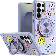 For Samsung S26 Ultra Case Printed Design with Bling 360 Stand + Tempered Glass