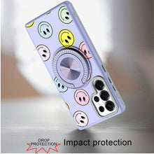 For Samsung S26 Ultra Case Printed Design with Bling 360 Stand + Tempered Glass