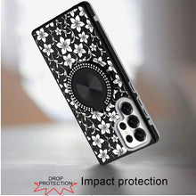For Samsung S26 Ultra Case Printed Design with Bling 360 Stand + Tempered Glass