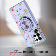 For Samsung S26 Ultra Case Printed Design with Bling 360 Stand + Tempered Glass