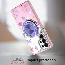 For Samsung S26 Ultra Case Printed Design with Bling 360 Stand + Tempered Glass