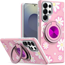 For Samsung S26 Ultra Case Printed Design with Bling 360 Stand + Tempered Glass