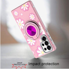 For Samsung S26 Ultra Case Printed Design with Bling 360 Stand + Tempered Glass
