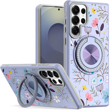For Samsung S26 Ultra Case Printed Design with Bling 360 Stand + Tempered Glass