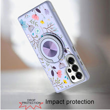 For Samsung S26 Ultra Case Printed Design with Bling 360 Stand + Tempered Glass