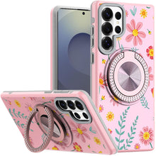 For Samsung S26 Ultra Case Printed Design with Bling 360 Stand + Tempered Glass