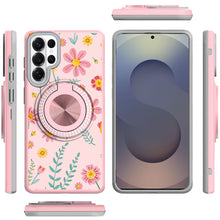 For Samsung S26 Ultra Case Printed Design with Bling 360 Stand + Tempered Glass