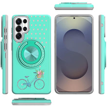 For Samsung S26 Ultra Case Printed Design with Bling 360 Stand + Tempered Glass