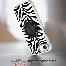 For iPhone 16e Case Printed Design Magnetic Bling Ring Stand + Tempered Glass