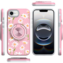 For iPhone 16e Case Printed Design with Bling 360 Stand Cover + Tempered Glass