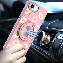 For iPhone 16e Case Printed Design with Bling 360 Stand Cover + Tempered Glass