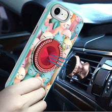 For iPhone 16e Case Printed Design with Bling 360 Stand Cover + Tempered Glass