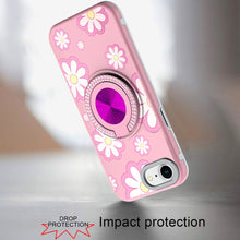 For iPhone 16e Case Printed Design with Bling 360 Stand Cover + Tempered Glass