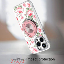 For iPhone 13 Pro Max 6.7 inch Case Printed Desing Magnetic Bling Ring Stand