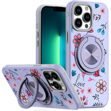 For iPhone 13 Pro Max 6.7 inch Case Printed Desing Magnetic Bling Ring Stand