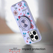 For iPhone 13 Pro Max 6.7 inch Case Printed Desing Magnetic Bling Ring Stand