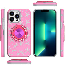 For iPhone 13 Pro Max 6.7 inch Case Printed Desing Magnetic Bling Ring Stand