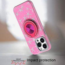 For iPhone 13 Pro Max 6.7 inch Case Printed Desing Magnetic Bling Ring Stand