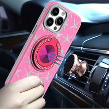For iPhone 13 Pro Max 6.7 inch Case Printed Desing Magnetic Bling Ring Stand
