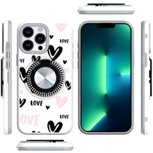 For iPhone 13 Pro Max 6.7 inch Case Printed Desing Magnetic Bling Ring Stand