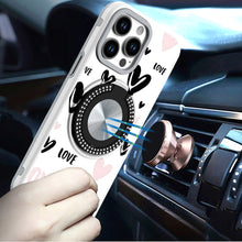 For iPhone 13 Pro Max 6.7 inch Case Printed Desing Magnetic Bling Ring Stand