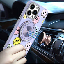 For iPhone 13 Pro Max 6.7 inch Case Printed Desing Magnetic Bling Ring Stand