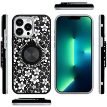 For iPhone 13 Pro Max 6.7 inch Case Printed Desing Magnetic Bling Ring Stand