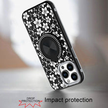 For iPhone 13 Pro Max 6.7 inch Case Printed Desing Magnetic Bling Ring Stand