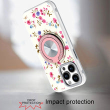 For iPhone 13 Pro Max 6.7 inch Case Printed Desing Magnetic Bling Ring Stand
