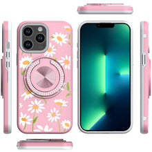 For iPhone 13 Pro Max 6.7 inch Case Printed Desing Magnetic Bling Ring Stand