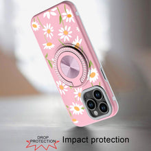 For iPhone 13 Pro Max 6.7 inch Case Printed Desing Magnetic Bling Ring Stand