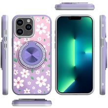 For iPhone 13 Pro Max 6.7 inch Case Printed Desing Magnetic Bling Ring Stand