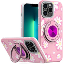 For iPhone 13 Pro Max 6.7 inch Case Printed Desing Magnetic Bling Ring Stand