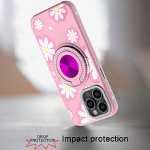 For iPhone 13 Pro Max 6.7 inch Case Printed Desing Magnetic Bling Ring Stand