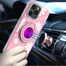 For iPhone 13 Pro Max 6.7 inch Case Printed Desing Magnetic Bling Ring Stand