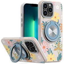 For iPhone 13 Pro Max 6.7 inch Case Printed Desing Magnetic Bling Ring Stand