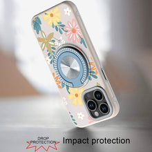 For iPhone 13 Pro Max 6.7 inch Case Printed Desing Magnetic Bling Ring Stand