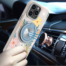For iPhone 13 Pro Max 6.7 inch Case Printed Desing Magnetic Bling Ring Stand
