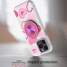 For iPhone 13 Pro Max 6.7 inch Case Printed Desing Magnetic Bling Ring Stand