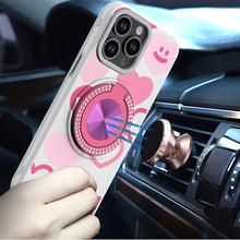 For iPhone 13 Pro Max 6.7 inch Case Printed Desing Magnetic Bling Ring Stand