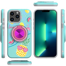 For iPhone 13 Pro Max 6.7 inch Case Printed Desing Magnetic Bling Ring Stand