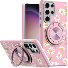 For Samsung S23 Ultra Case Printed No Fade Design on Magnetic Bling Circle Stand