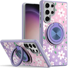 For Samsung S23 Ultra Case Printed No Fade Design on Magnetic Bling Circle Stand