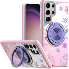 For Samsung S23 Ultra Case Printed No Fade Design on Magnetic Bling Circle Stand