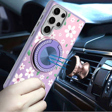 Samsung Galaxy S24 Ultra Case Printed Design Magnetic Bling Circle Stand Cover